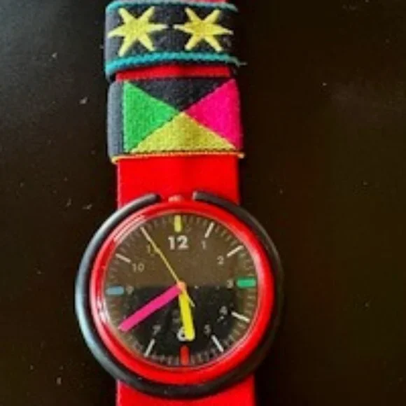 Vintage Pop Swatch Air Walker - EUC! Buy Vintage 1989 POP Swatch Watch Face Called Air Walker  main image 3